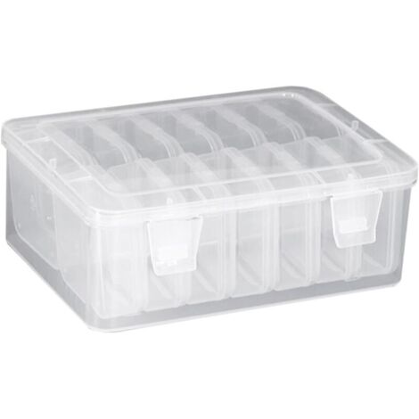 1 ensemble de boîtes de rangement transparentes avec couvercles pour perles, conteneurs d'accessoires, petits objets