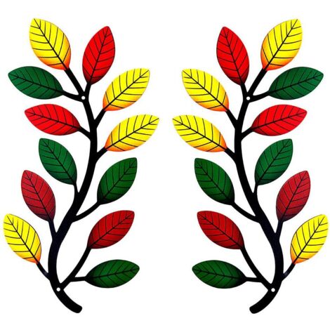 1 ensemble de décoration murale en métal en forme de feuille d'arbre, décoration murale en forme de branche d'arbre vive, pendentif décoratif