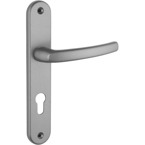 1 Ensemble De Poignées Porte Entrée Zamak Fondu Trou Cylindre Carré 7 Mm Finition Inox Usage Domestique