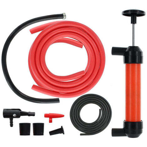 1 ensemble de pompe à Siphon à aspiration manuelle avec buses d'air, pompe à huile manuelle avec deux tuyaux, Kit de Siphon pour huile/liquides en cas d'urgence