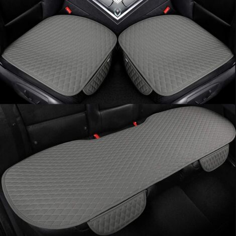 1 Ensemble Housses De Siège Voiture PU, Tapis Avant Et Arrière Universels, Gris, Pour Berline Suv Pickup