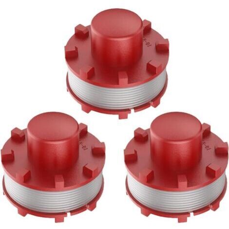 1 ensemble - Lot de 3 bobines de fil de rechange pour débroussailleuse Ein-hell 3405096, 2 mm, pour Ein-hell GE-CT 36/30 LI E SOLO, AGILLO 36/255 BL, AGILLO 18/200