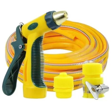 1 Ensemble Tuyau d'eau flexible arrosage d'arrosage tuyau jardin arrosage d arrosage jet d'arrosage lavage haute pression tuyau de jardin Yellow
