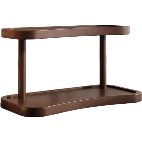 1 Étagère à tasses, Support 2 niveaux, Bois et MDF, Rangement cuisine, Présentoir bureau