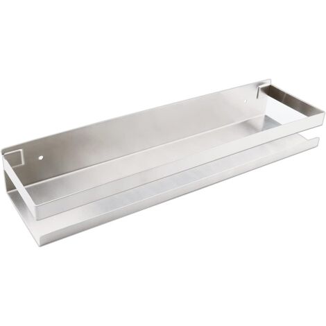 1 Étagère Cuisine 40cm, Acier Inoxydable 304, Support Mural Adhésif, Rangement Épices Salle de Bain