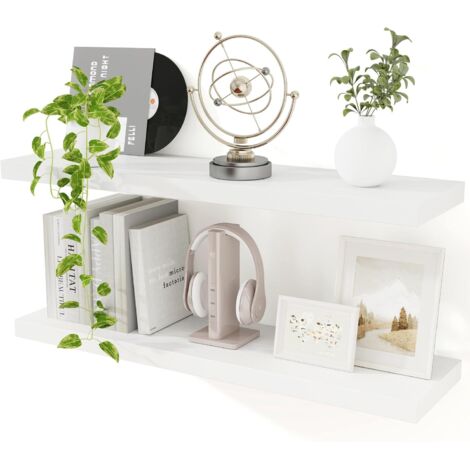1 Étagère murale, Support invisible, Panneau bois 91,4 cm, Profondeur 23,5 cm, Salon chambre cuisine