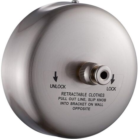 1 Étendoir à linge rétractable, Acier inoxydable, Finition chromée, 2,7 m, Salle de bain