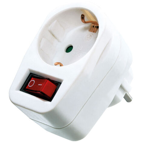 1-fach Schutzkontaktsteckdose 230V mit Ein-/Aus-Schalter IP20