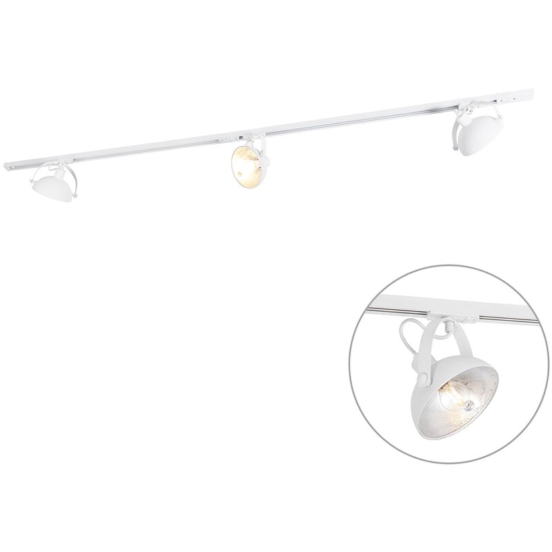 1-Phase Track Lighting with 3 Adjustable White Spotlights - Magnax