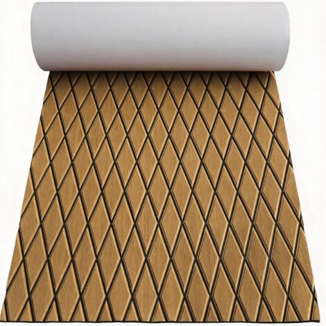 1 Feuille Pont De Bateau, Faux Teck Eva 190x70cm, Tapis Sol Auto-adhésif Imperméable Pour Yacht Kayak