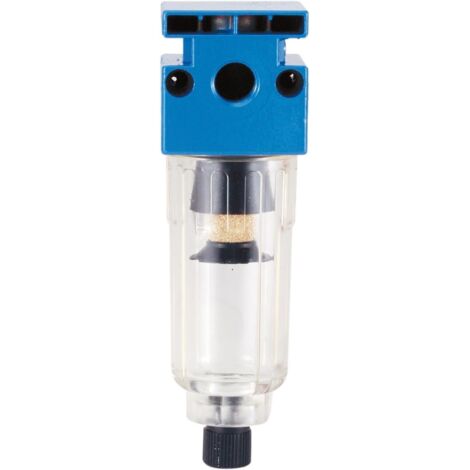 1 - Filtre épurateur - Accessoire compresseur - Filtration 10 microns - Sortie 1/4"F - Pour air comprimé - Bleu - 24.5x14.5x8 cm