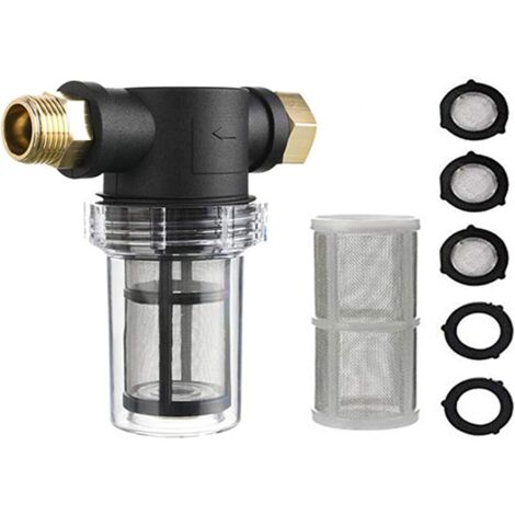 1 Filtre Tuyau Arrosage 3/4", Plastique Technique, Maille Acier Inoxydable, Pour Nettoyeur Haute Pression, Jardin