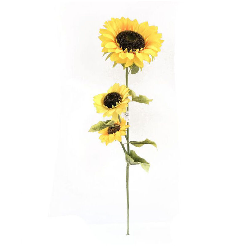 Image of 1 fiori artificiali tris girasole 110 cm finti decorazione per festa cerimonie