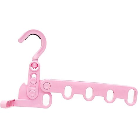 1 Foldable Non-Slip Clothes Drying Rack with 5 Holes for Laundry Room, Bathroom, Bedroom (Pink)