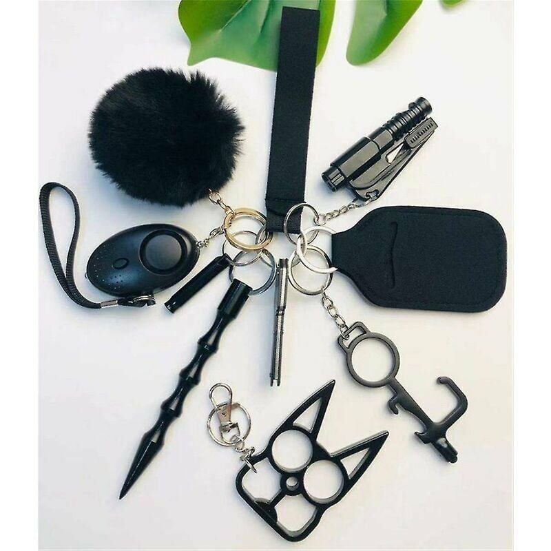 1 Full Set Selbstverteidigung Schlüsselanhänger für Frauen Sicherheit Persönlicher Alarm Tragbarer Schlüsselanhänger (Schwarz) | 06931925419896 1 Full Set Selbstverteidigung Schlüsselanhänger für Frauen Sicherheit Persönlicher Alarm Tragbarer Schlüsselanhänger (Schwarz) | 06931925419896