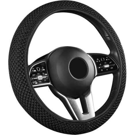 1 funda elástica para volante, funda antideslizante para volante, adecuada para volantes redondos y en forma de D con un diámetro de 37 – 39 cm