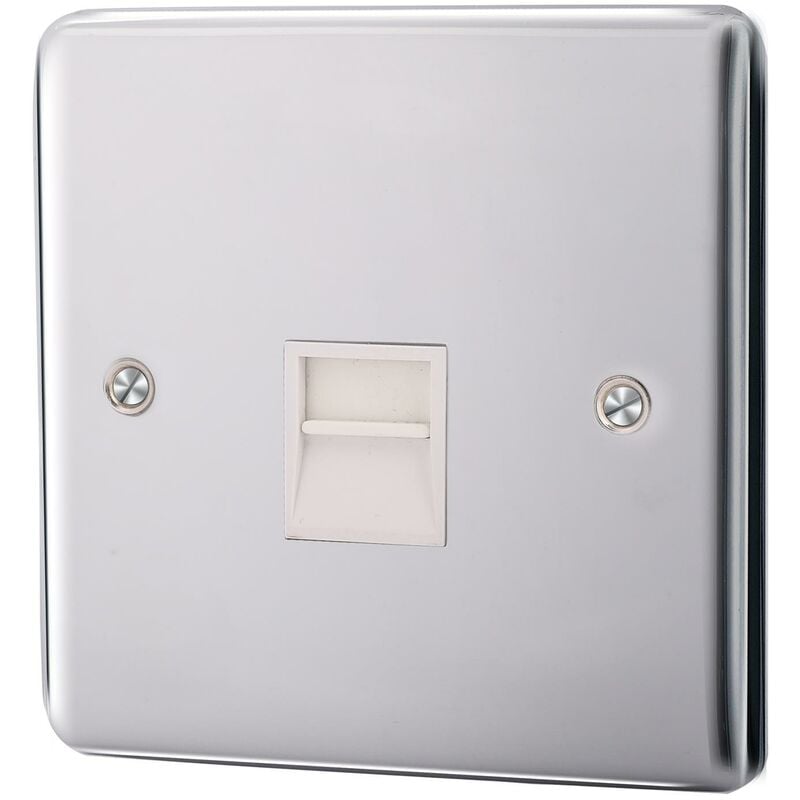 1 Gang Master Telephone Socket - Brushed Steel