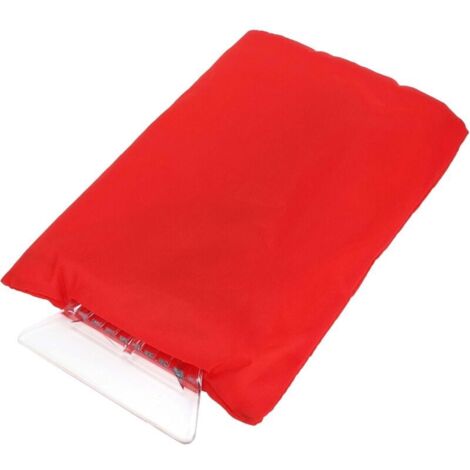 1 gant grattoir universel pour voiture 16 x 22 cm – Gant chaud et isolé avec dégivreur pour pare-brise de voiture et camion – Tissu ABS imperméable rouge