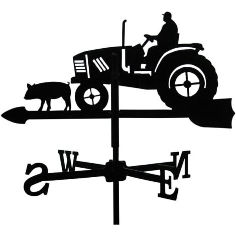 1 Girouette Fer Forgé, Tracteur Fermier, Décoration Jardin Extérieur