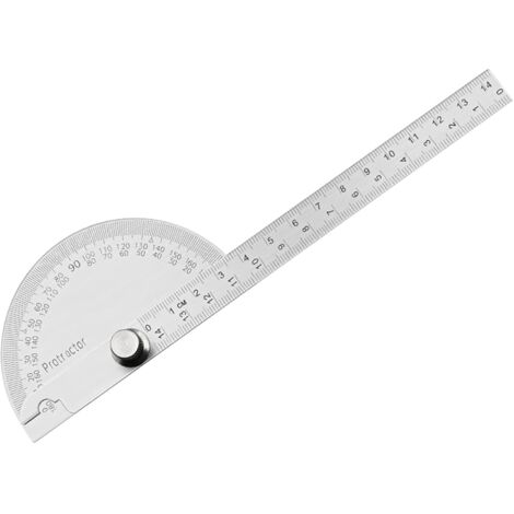1 Goniomètre Acier Inoxydable, Rapporteur Angle 0-180 Degrés, Vis Réglage, Travail Bois