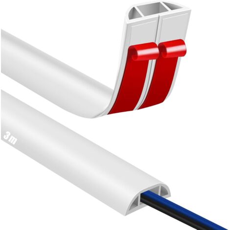 1 Goulotte Câble Sol Auto-Adhésif PVC Flexible Protection Fil Bureau Maison