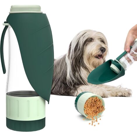 1 Gourde chien, design 2 en 1, plastique silicone, évier pliable, voyage camping