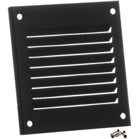 1 - Grille D Aération - Registre De Ventilation - En Métal Avec Moustiquaire - Pour Mur Et Plafond - Anthracite - 10x10cm