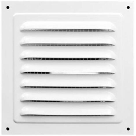 1 grille d'aération en alliage d'aluminium - 16,5 x 16,5 cm, grille d'évacuation d'air extérieure à persiennes métalliques