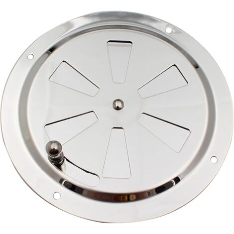 1 grille d'aération ronde en acier inoxydable de 125 mm, grille de ventilation ronde, conduit d'aération, moustiquaire, grille d'échappement, ventilation d'échappement d'air entrant, volets réglables