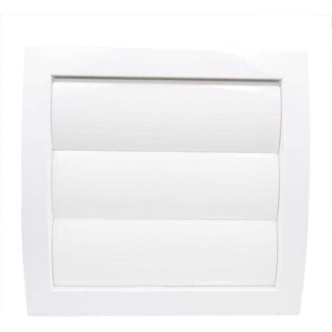 1 grille de ventilation (blanche) avec ouverture de Ø 100 mm, avec volet mobile, persienne et clapet anti-retour. Fabriquée en plastique ABS.