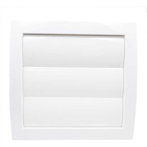 1 grille de ventilation (blanche) avec ouverture de Ø 200 mm, avec volet mobile, persienne et clapet anti-retour. Fabriquée en plastique ABS.