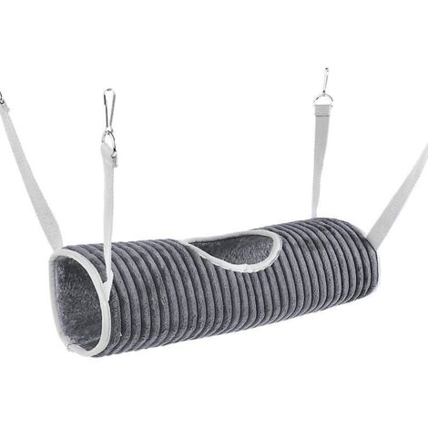 1 Gris Hamac Pour Petit Animal, Lit Hamac Et Cage Tunnel Pour Rat, Hamster, Cureuil, Planeur De Sucre, Accessoires Pour Cochons D'inde, Furet, Cac