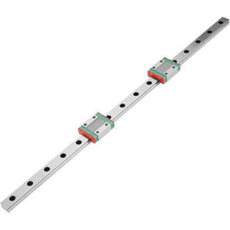 1 guida lineare in miniatura MGN12, lunga 400 mm e larga 12 mm, 2 pattini scorrevoli MGN12B
