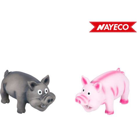 1 Gummeschwein mit echtem Ton, 15 cm, Farbe je nach Lieferung