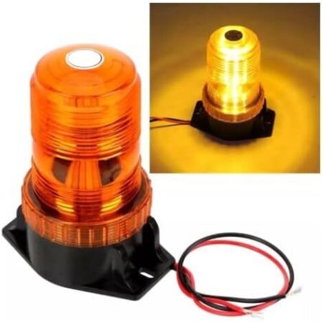 1 Gyrophare 30 LED Stroboscopique Orange 6W 12-30V pour Camion Tracteur VTT