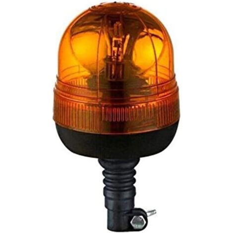 1 Gyrophare H1 12V, Base Flexible, Ampoule Halogène 55W, Véhicule