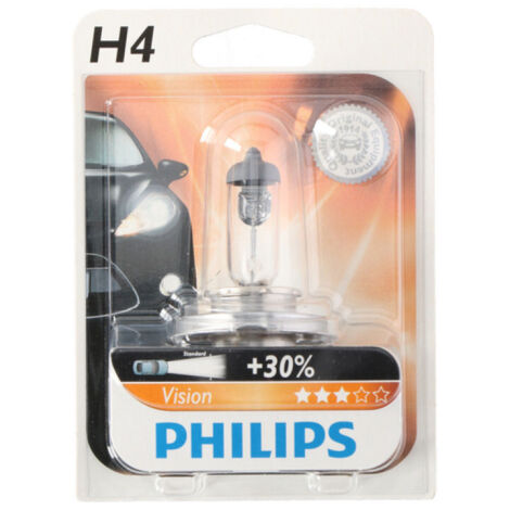 1 брой Халогенна крушка за фар H4 +30% светлина 60 / 55W 12V P14 / 5s Philips