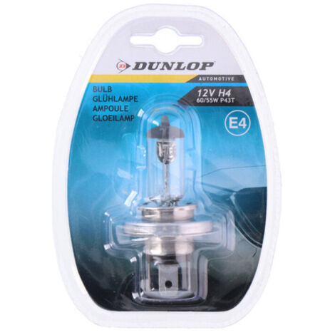 1 брой Халогенна крушка за фар H4 60 / 55W, 12V P43T E4 Dunlop