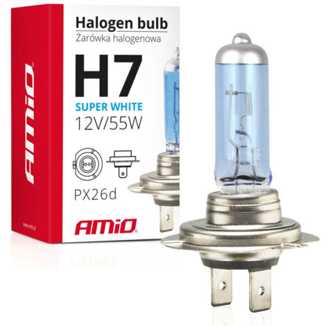 1 брой халогенна крушка H7 12V 55W с UV филтър Super White E4