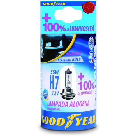 1 брой халогенна крушка H7 Х7 12V 55W + 100% 4000K E4 Goodyear Гудиър