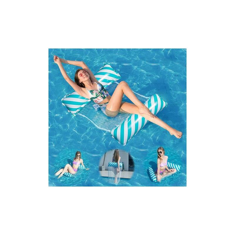1 Hamaca Flotante 4 En 1, Hamaca Inflable Para Piscina, Hamaca De Agua Inflable, Hamaca Flotante Plegable, Tumbona Ultraligera Para Fiesta En La