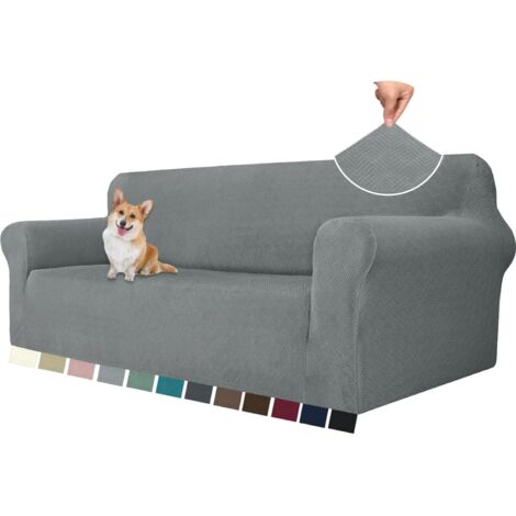 1 Housse Canapé Extensible, Tissu Polyester Spandex, Antidérapante Avec Ancrages Mousse, Protection Griffures, Salon