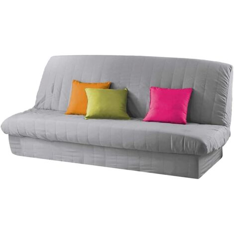 1 Housse Clic Clac Matelassée,Gris,100% Polyester,Dimensions Réglables,Salon