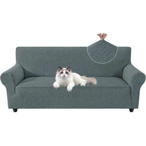 1 Housse De Canapé Extensible 2 Places, Tissu Antidérapant Polyester, Protection Griffures Animaux, Salon