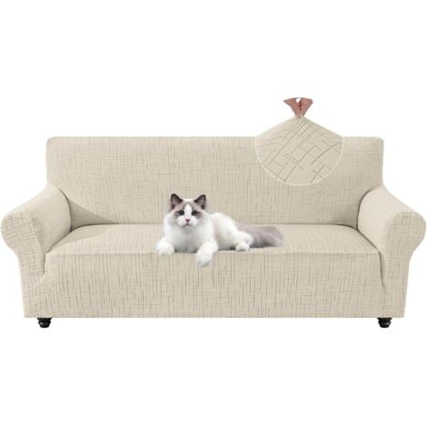 1 Housse De Canapé Extensible 2 Places, Tissu Antidérapant Polyester, Protection Griffures Animaux, Salon