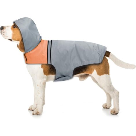 1 Imperméable chien,bandes réfléchissantes,tissu polyester léger,capuche ajustable,promenade pluie