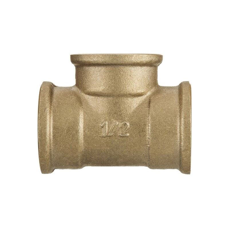 1' inch Thread Pipe Tee Connection Fittings Female Cast Iron Brass