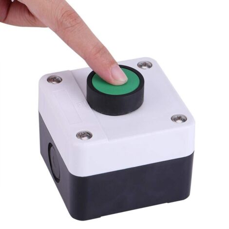 1 Interrupteur à bouton-poussoir vert, boîtier ABS IP54, commande pour ouvre-porte automatique, usage intérieur et extérieur