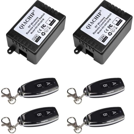 1 Interrupteur Récepteur RF 433mhz, Module Relais 1 Canal DC 12v, 4 Transmetteurs Pour Portail