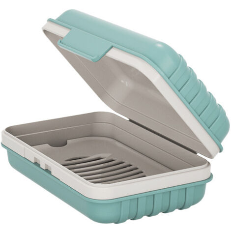 1 jabonera, soporte para jabón, jabonera de ducha, estuche de plástico para jabón con tapa para gimnasio, caja de jabón de viaje